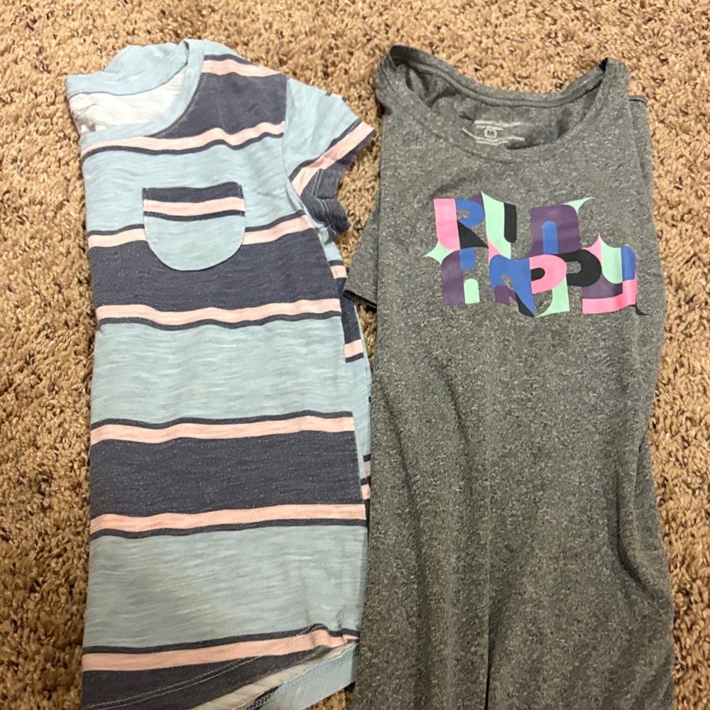 Brooks Kids Short Sleeve Tees - Blue and Gray